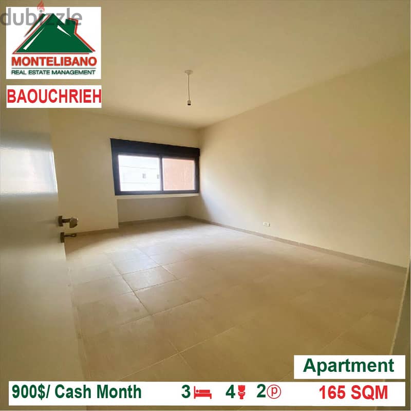 900$/Cash Month!! Apartment for rent in Baouchrieh!! 1