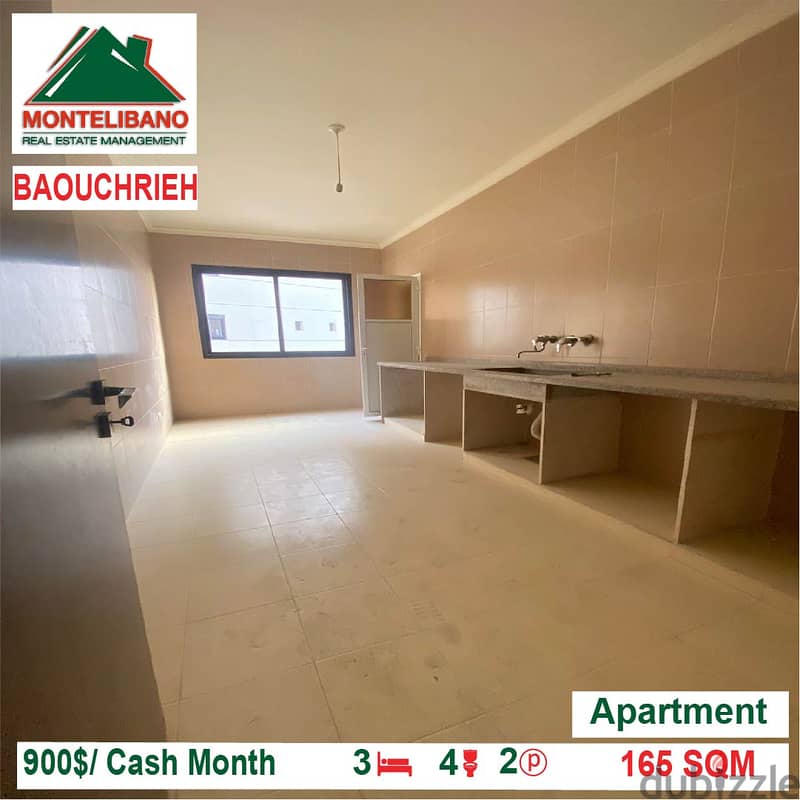 900$/Cash Month!! Apartment for rent in Baouchrieh!! 2