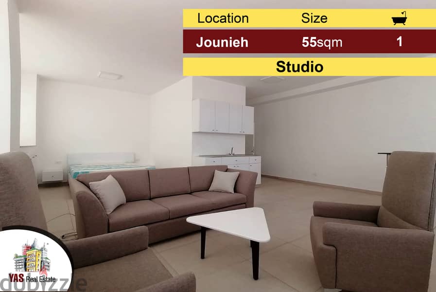 Jounieh 55m2 | Studio | Rent | Furnished | Prime Location | IV 0