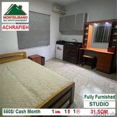 550$/Cash Month!! Studio for rent in Achrafieh!! 0