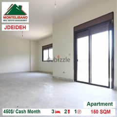 450$/Cash Month!! Apartment for rent in Jdeideh!! 0