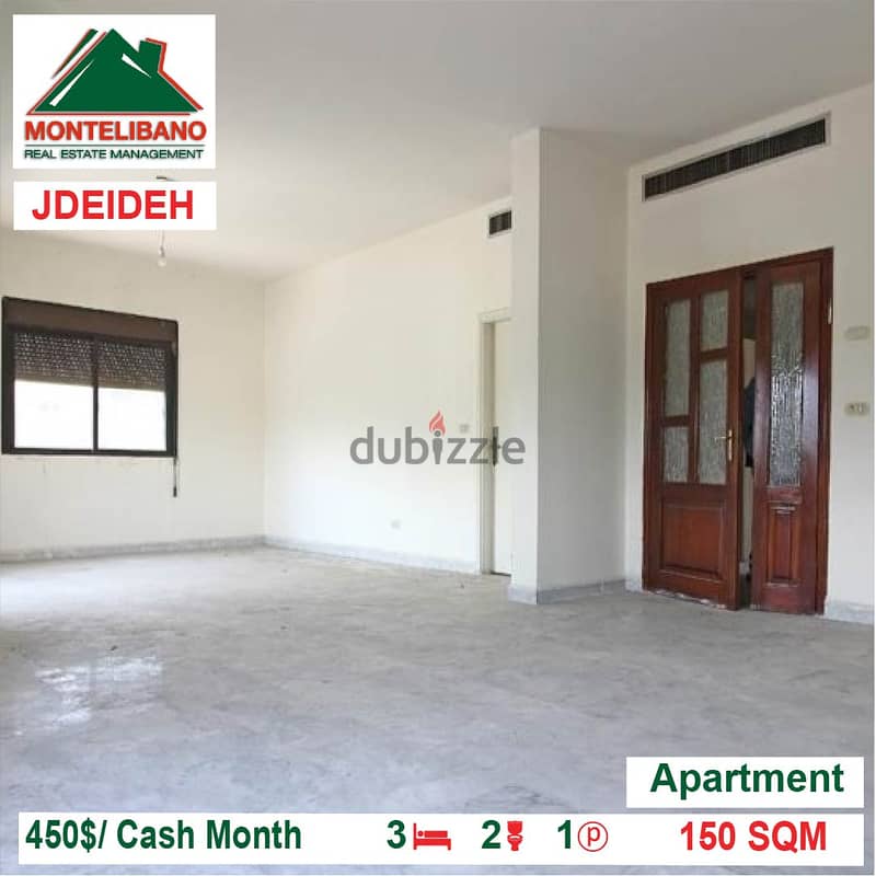 450$/Cash Month!! Apartment for rent in Jdeideh!! 1