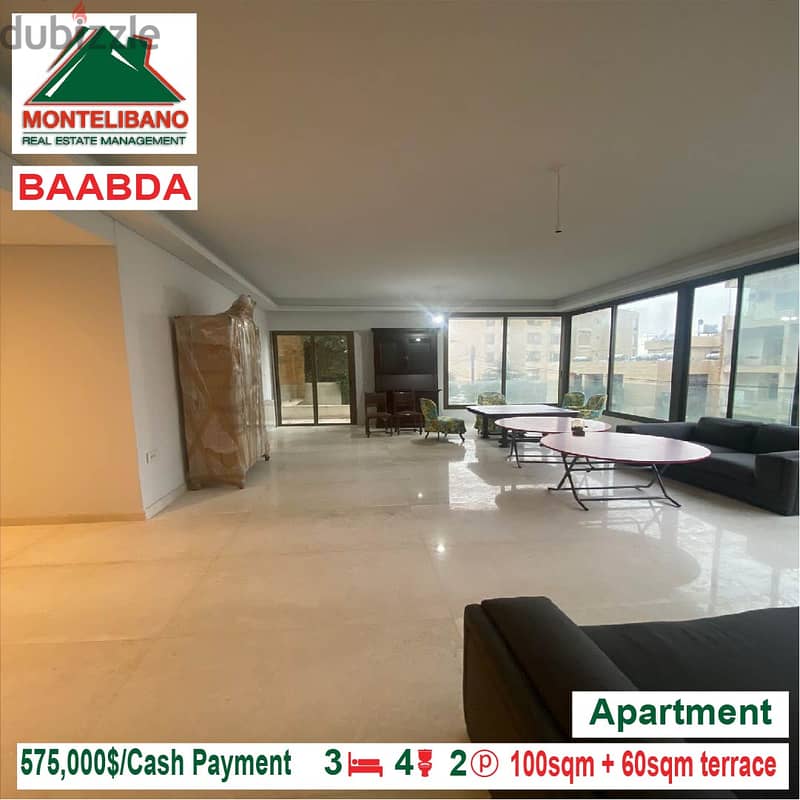 575,000$ !! Apartment for sale located in Baabda 1