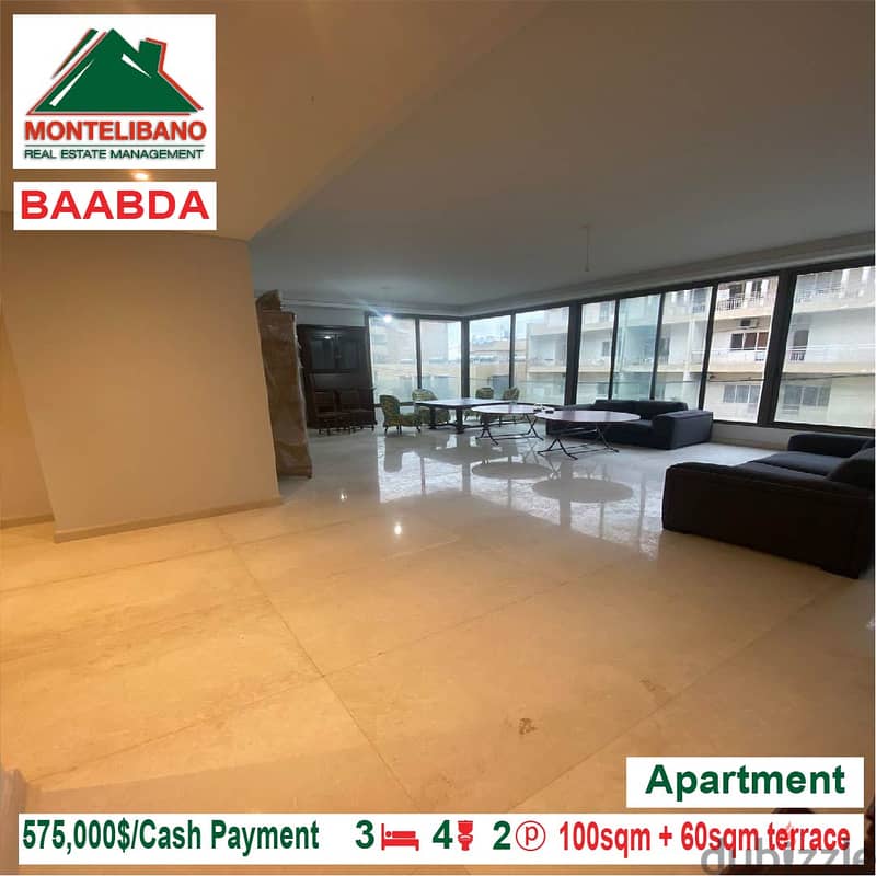 575,000$ !! Apartment for sale located in Baabda 2