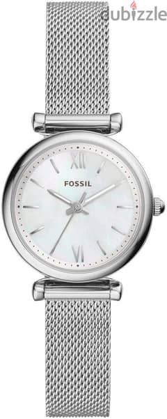 Fossil Womens Quartz Watch, Analog Display and Stainless Steel Strap E 0