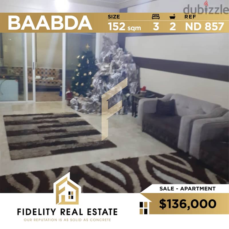 Apartment for sale in Baabda ND857 0