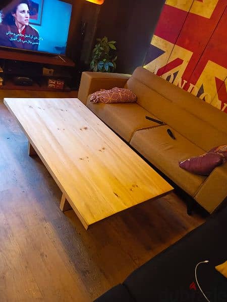 japanese central massive wood table طاولة خشب ستايل ياباني 6