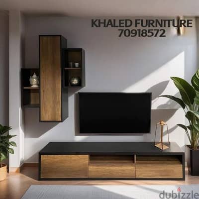 New TV Unit colour dark oak and black high quality