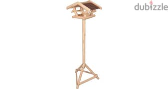german store bird stand with table