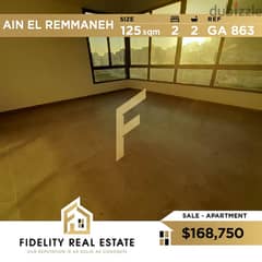 Apartment for sale in Ain El Remmaneh GA863 0