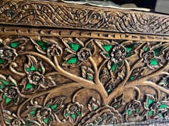 a long life tree design wooden box with mirrors design