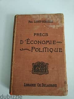 Very old book Precis d'économie politique - Not Negotiable