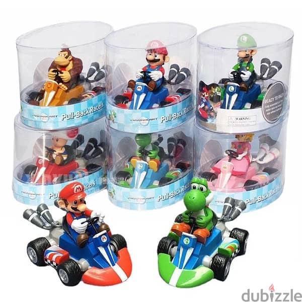 Mario Kart Pull Back Racers Car Toys For Kids And Fans - 7 Models 0