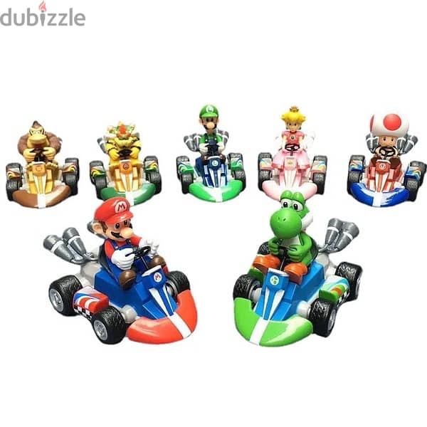 Mario Kart Pull Back Racers Car Toys For Kids And Fans - 7 Models 1