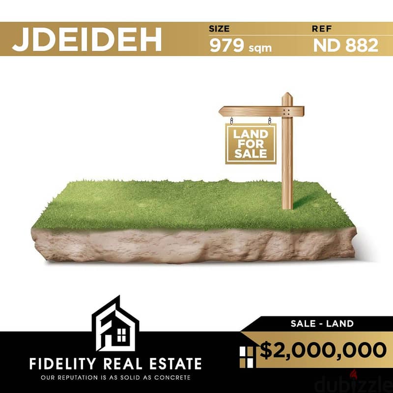 Land for sale in Jdeideh ND882 0