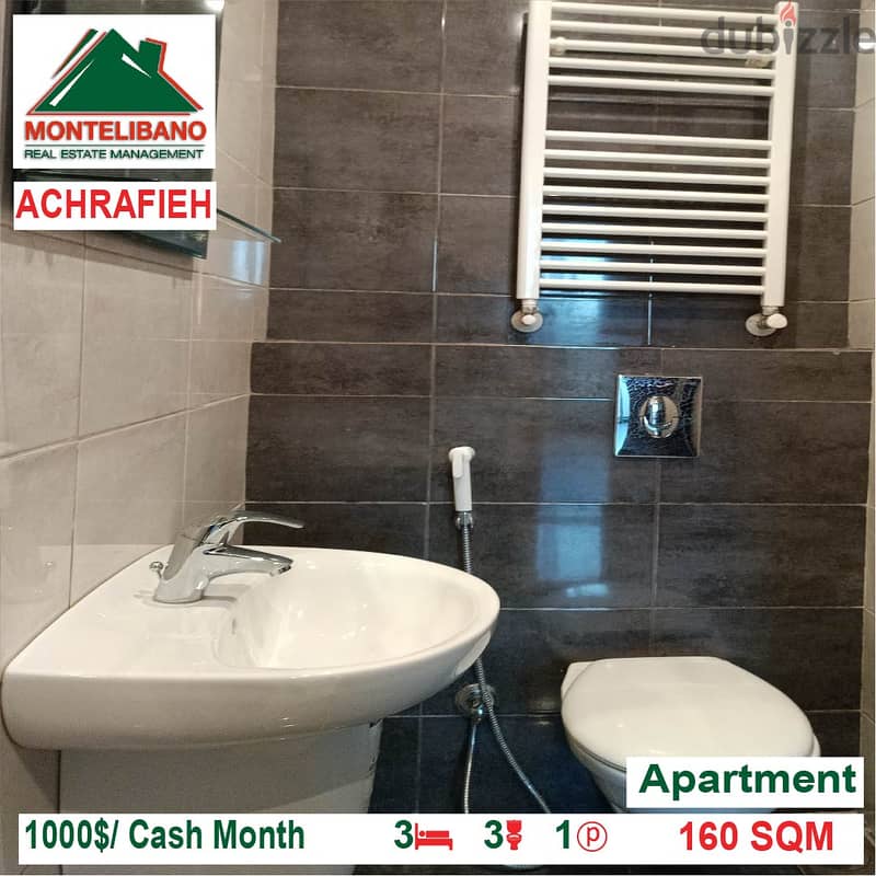 1000$/Cash Month!! Apartment for rent in Achrafieh!! 3
