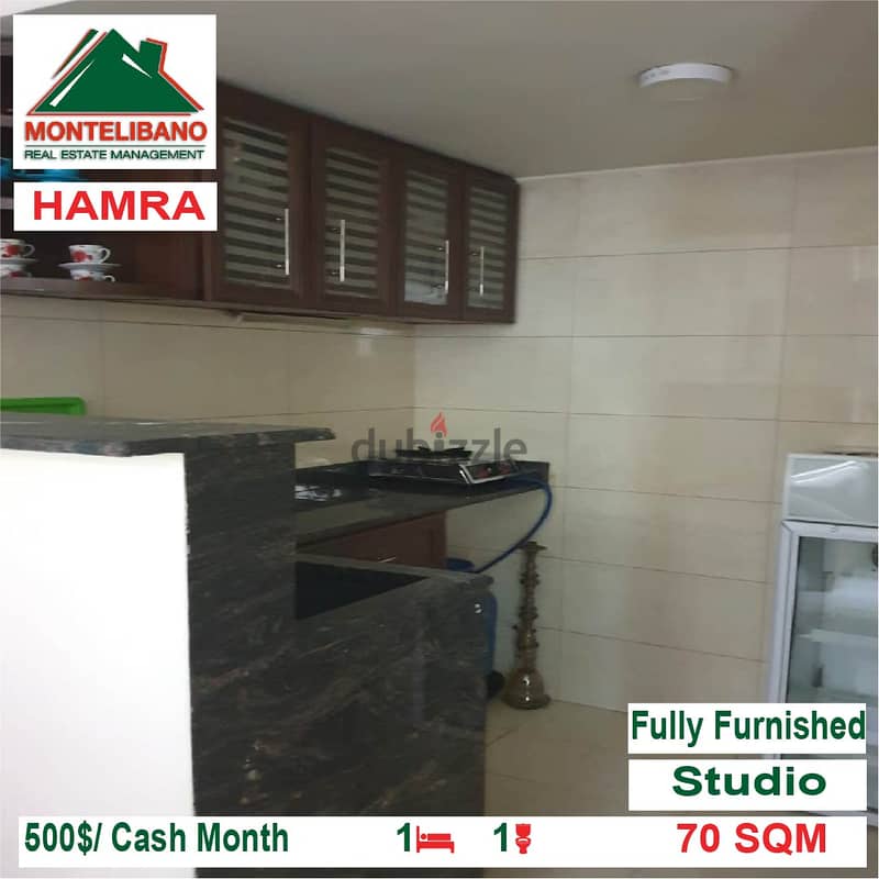 500$/Cash Month!! Studio for rent in Hamra!! 2