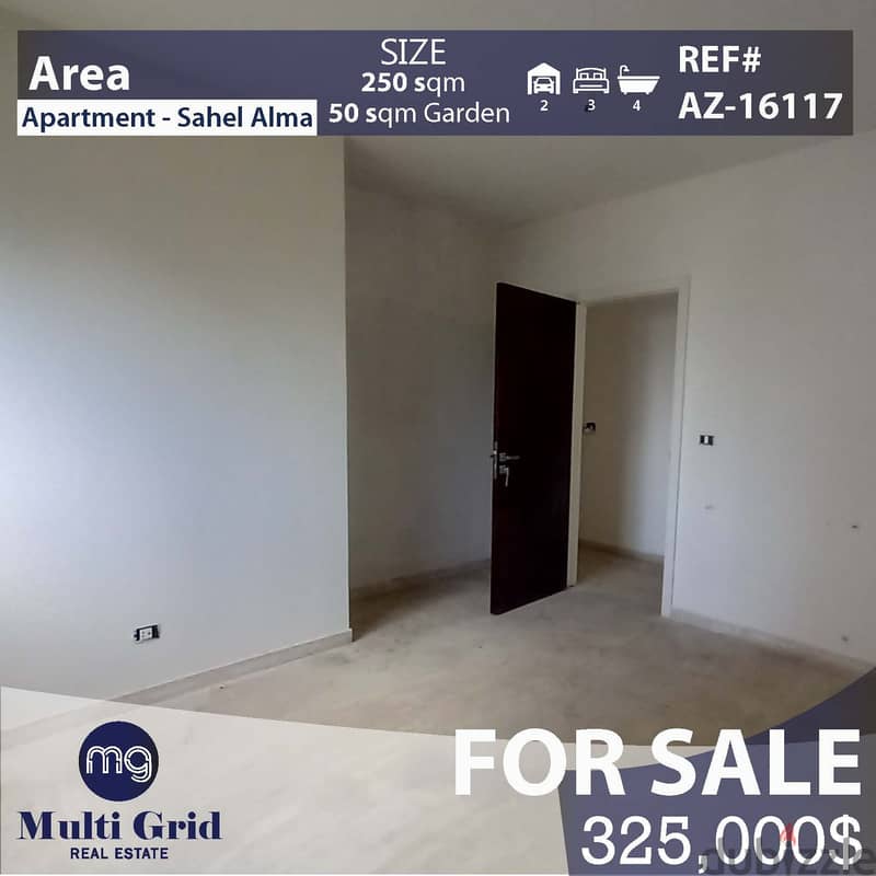 Sahel Alma, Apartment for Sale, 250 m2+Garden, شقة للبيع في ساحل علما 0