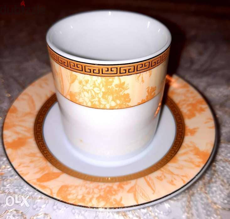 Set of 6 coffee cups gold plated 0