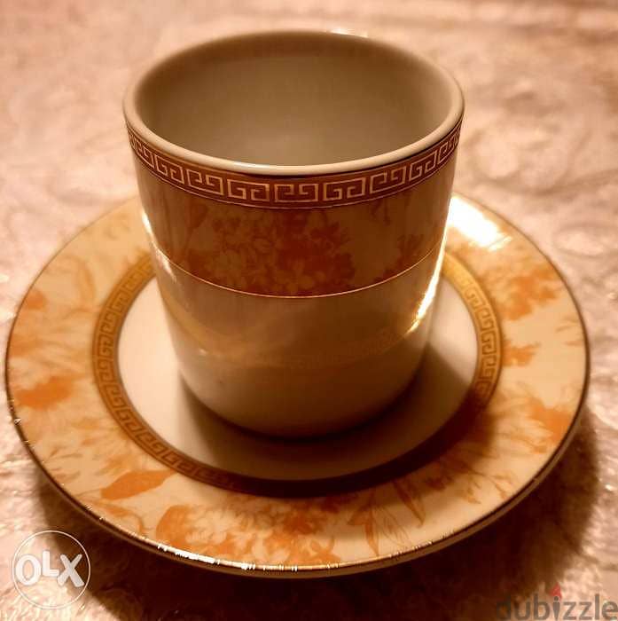 Set of 6 coffee cups gold plated 1