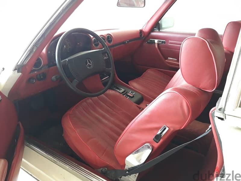 mercedes benz sl 450 year 1973 white with red interior 10