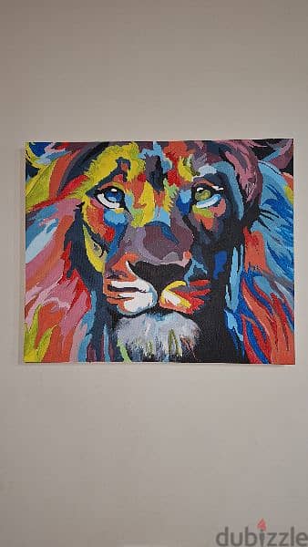 painting acrilic lion 0