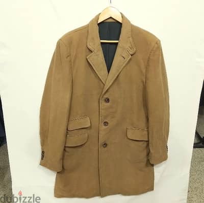 Original "Roberto Verino" Honey Beige Chamois Coat Size Men's Large