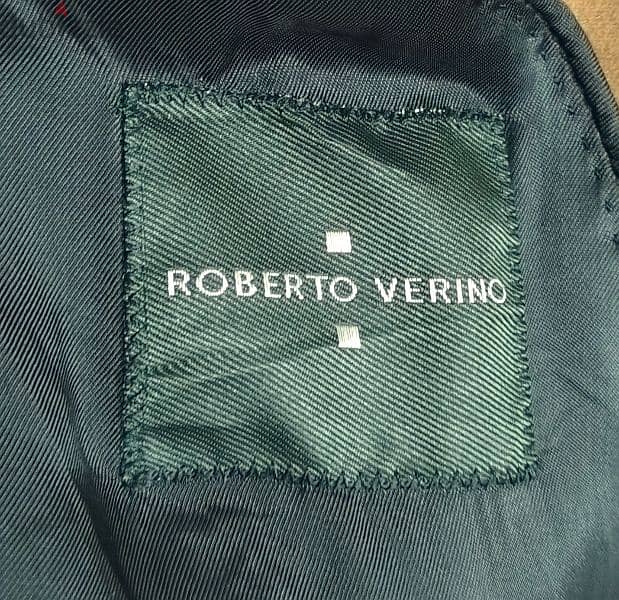 Original "Roberto Verino" Honey Beige Chamois Coat Size Men's Large 4