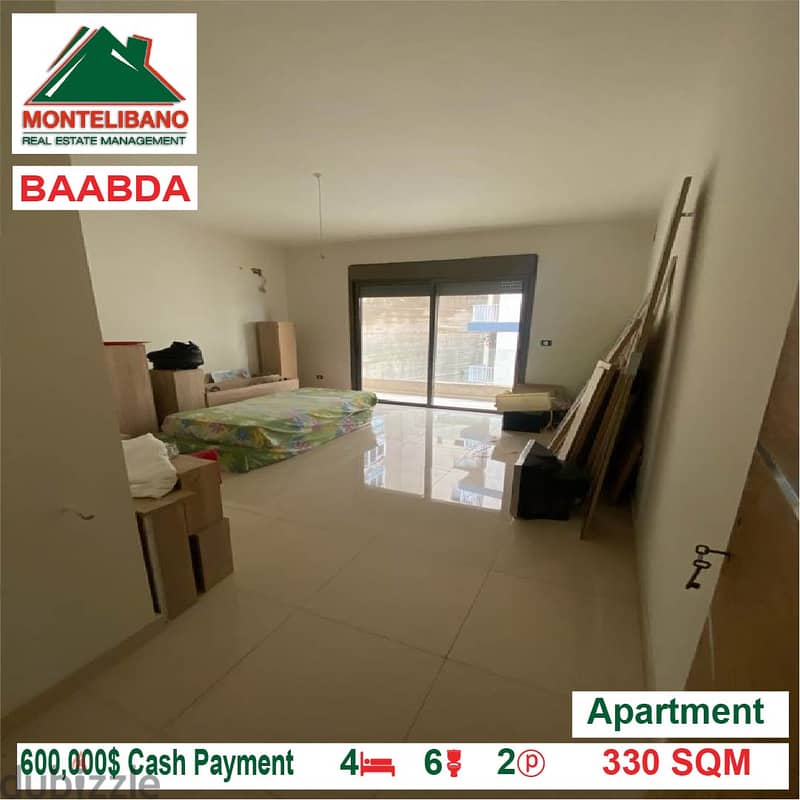 600000$!! Apartment for sale located in Baabda 1