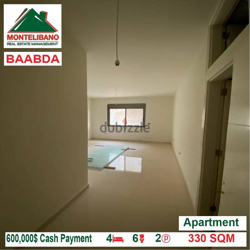 600000$!! Apartment for sale located in Baabda 2