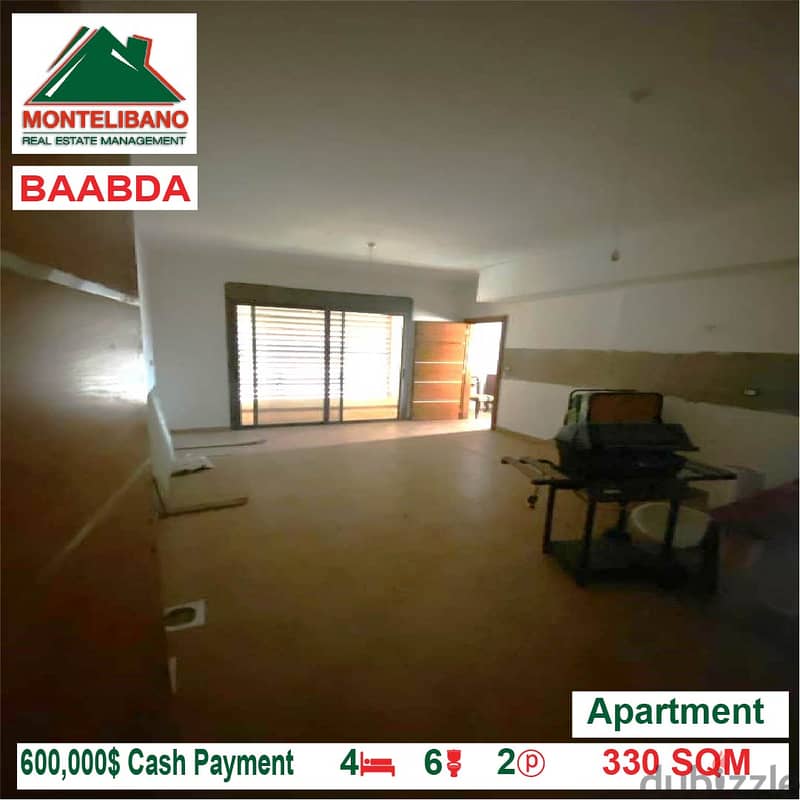 600000$!! Apartment for sale located in Baabda 3