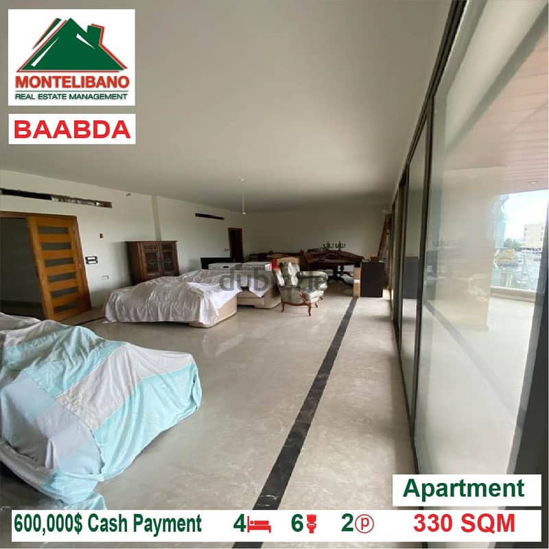 600000$!! Apartment for sale located in Baabda 6