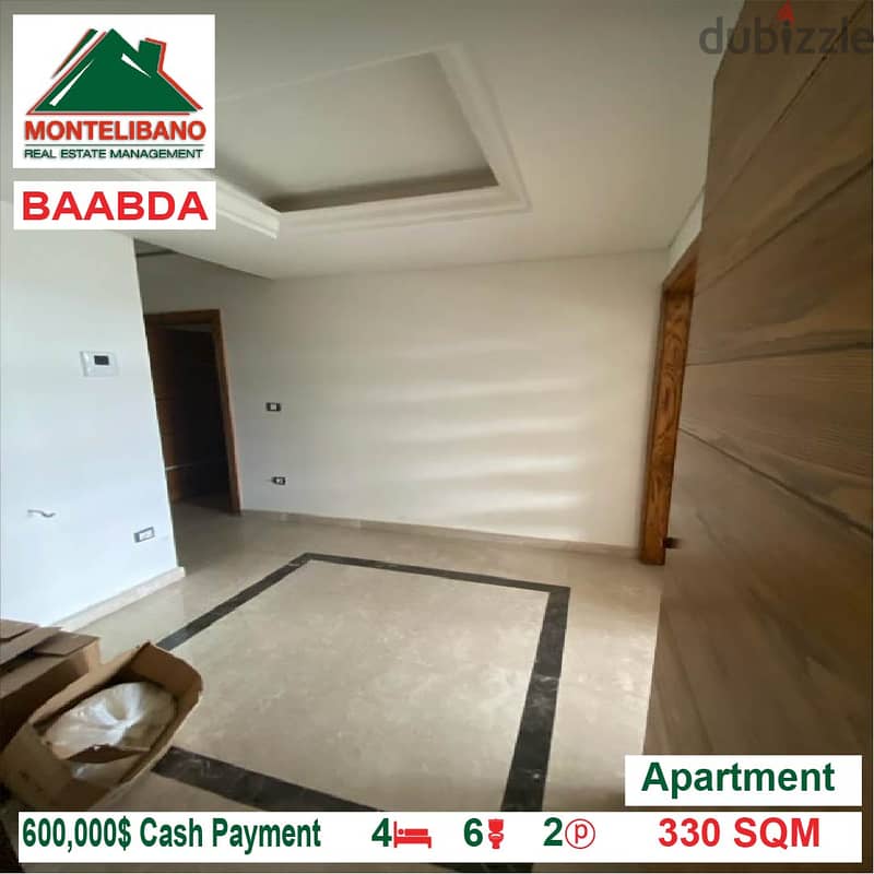 600000$!! Apartment for sale located in Baabda 7