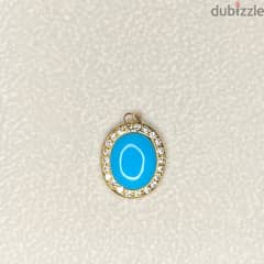 turquoise and diamond pendant