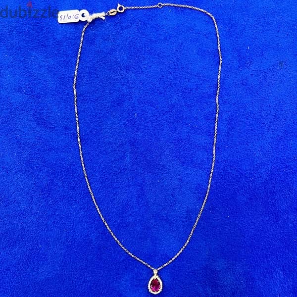Yellow gold necklace with ruby 1