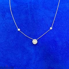 White gold with baguette necklace 0