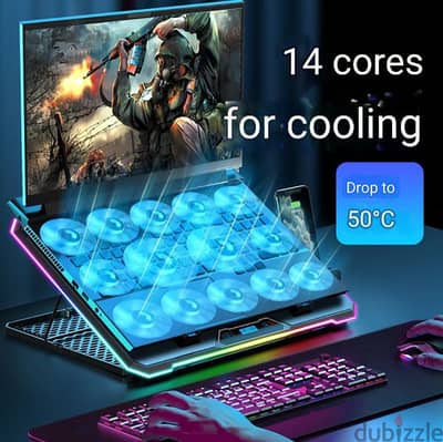 14 fans Gaming cooling pad