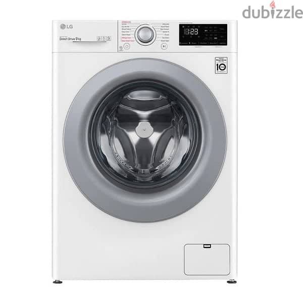 LG Washing Machine 9kg 1400 RPM White غسالة ال جي ابيض 9 ك اوتوماتيك 0