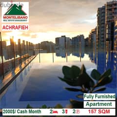 2000$/Cash Month!! Apartment for rent in Achrafieh!! 0