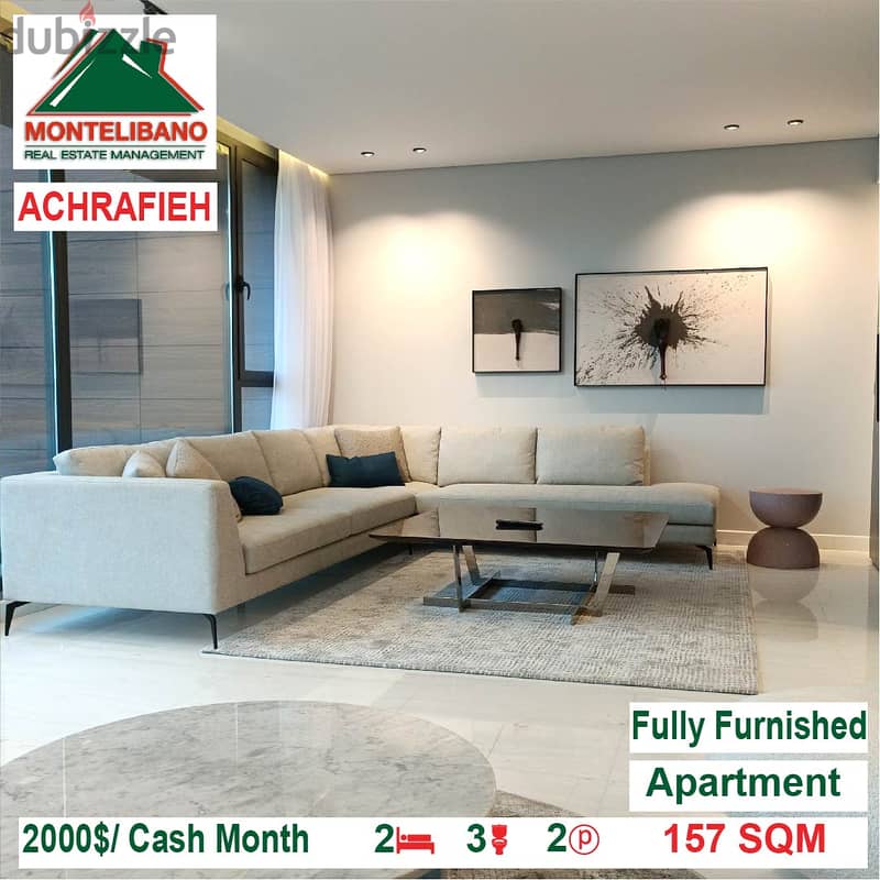 2000$/Cash Month!! Apartment for rent in Achrafieh!! 3
