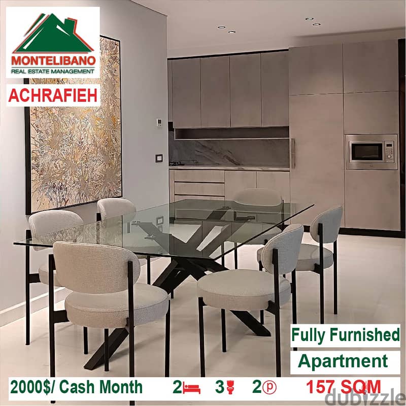 2000$/Cash Month!! Apartment for rent in Achrafieh!! 4