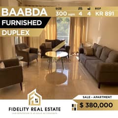 Furnished duplex apartment for sale in Baabda Bsous KR891