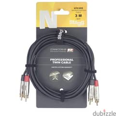 Stagg NTC3CR 3m Twin Cable 0