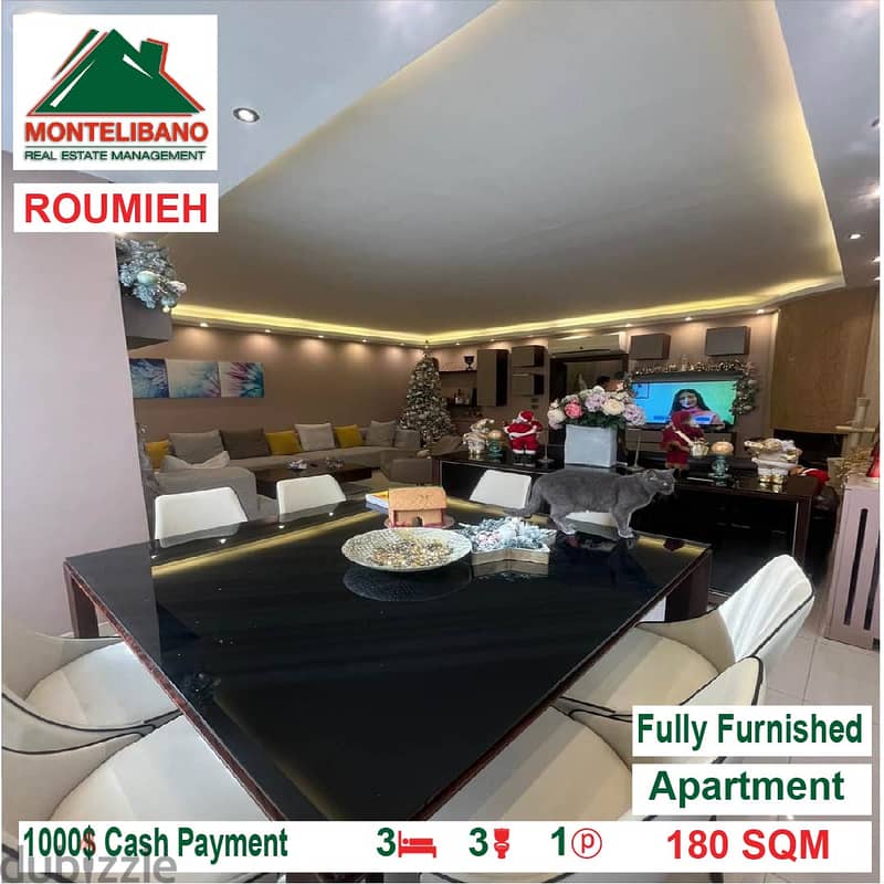 Fully Furnished Apartment for rent located in Roumieh 3