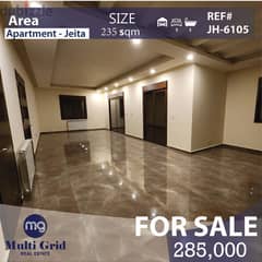 Apartment for Sale in Jeita , 235 m2, شقة للبيع في جعيتا