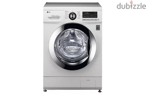 LG Washer Dryer Machine 8 kg White Direct Drive غسالة نشافة ال جي ابيض 2