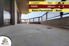 Kaslik 300m2 | Semi-Furnished | Spacious Apartment | View | Rent | IV