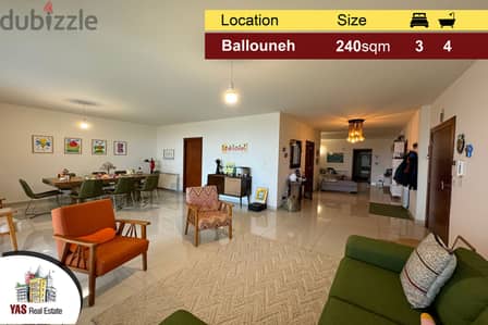 Ballouneh 240m2 | 150m2 Terrace | Sea View | Upgraded | Unique Propert