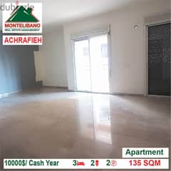 10,000$/Cash Year!! Apartment for rent in Achrafieh!!