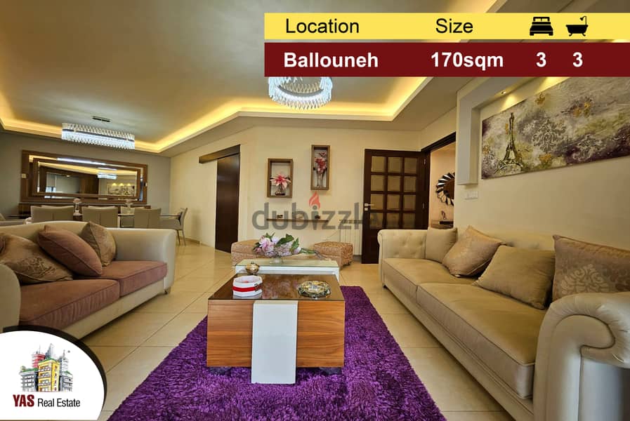 Ballouneh 170m2 | Panoramic View | Upgraded |Prime Location | Luxury | 0